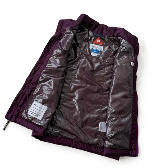 Columbia Vest Small Quilted High Neck Zip Front Sleeveless Purple puffer - Picture 4 of 8